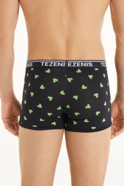 Printed Cotton Logo Boxers With Contrasting Trim - Boxers - Men | Tezenis