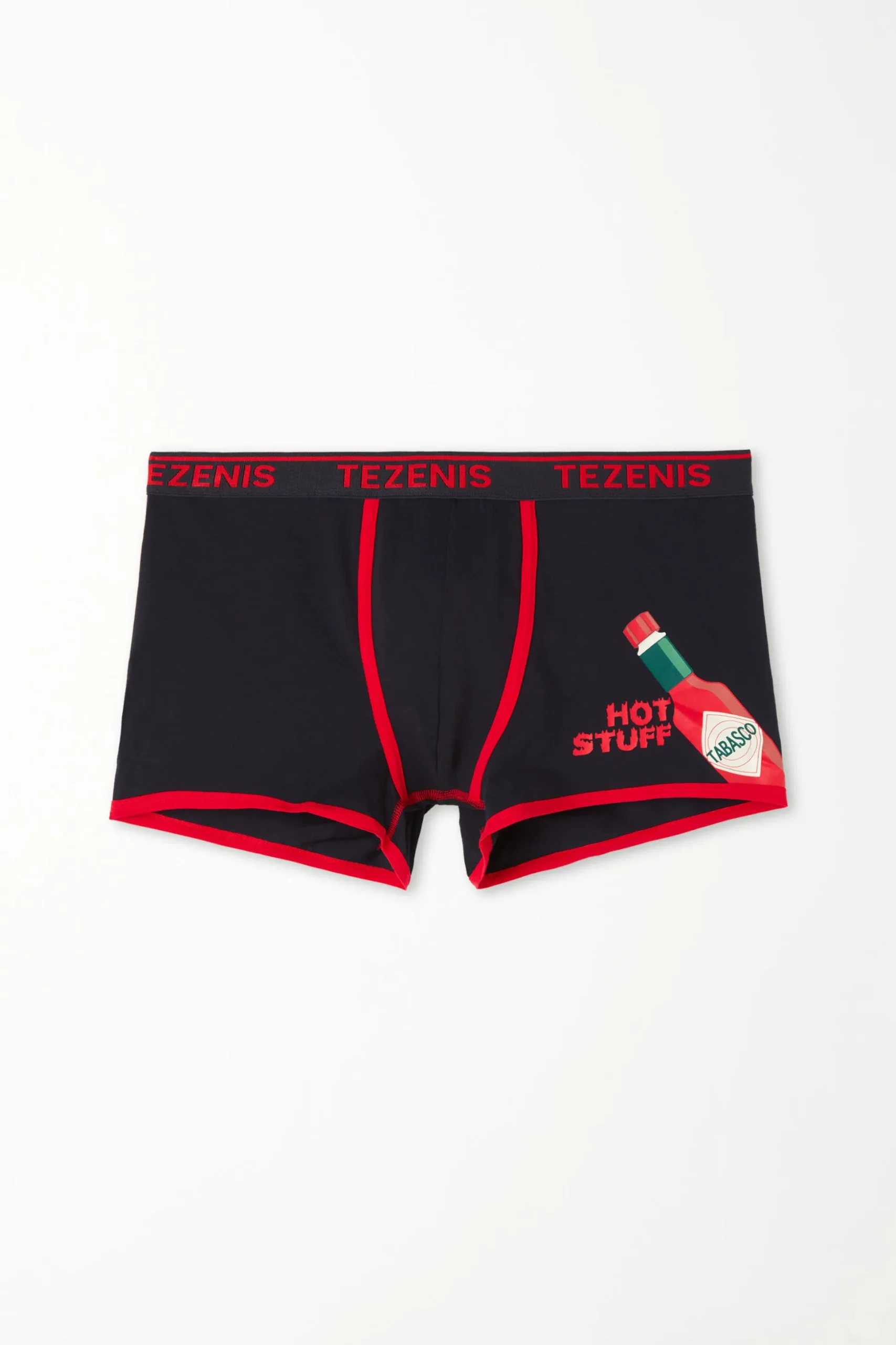 Printed Cotton Logo Boxers With Contrasting Trim - Boxers - Men | Tezenis