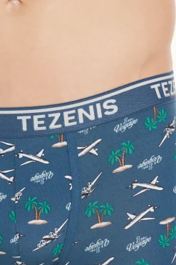 Printed Cotton Logo Boxers With Contrasting Trim - Boxers - Men | Tezenis