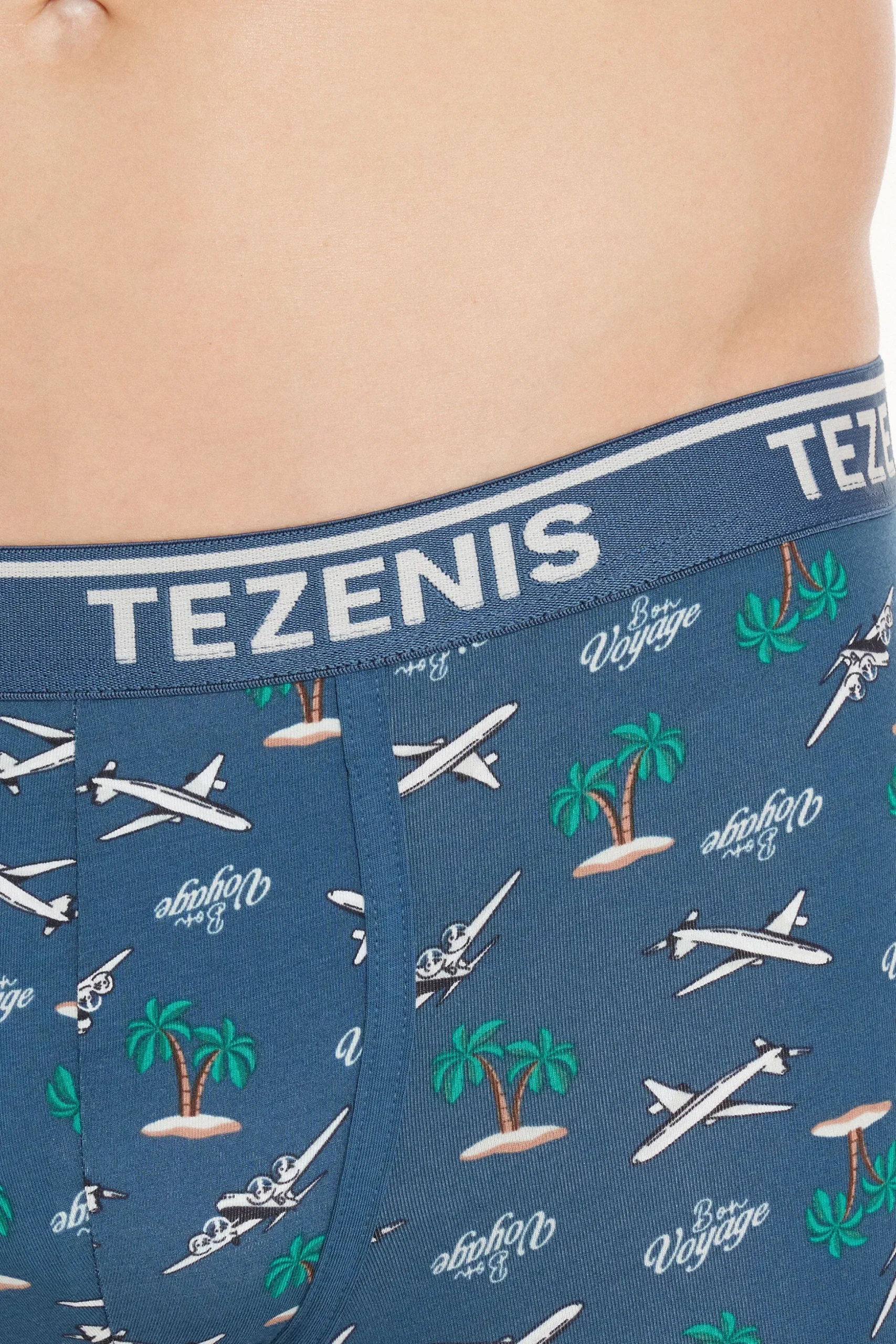 Printed Cotton Logo Boxers With Contrasting Trim - Boxers - Men | Tezenis
