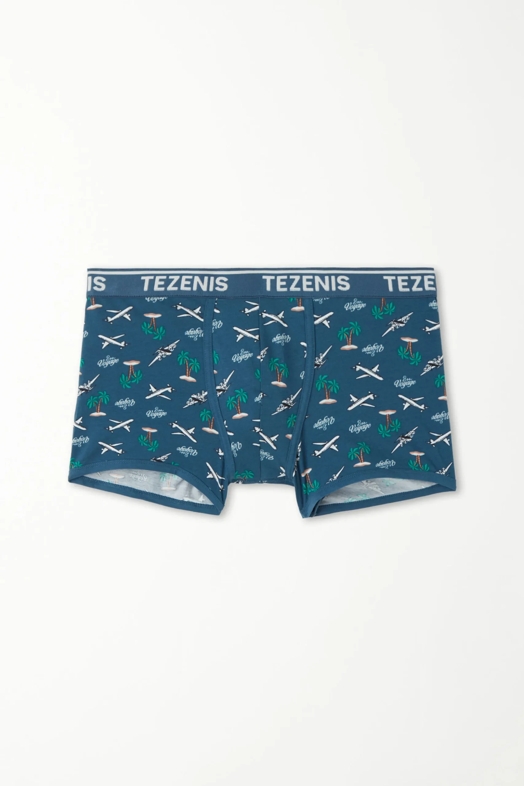 Printed Cotton Logo Boxers With Contrasting Trim - Boxers - Men | Tezenis