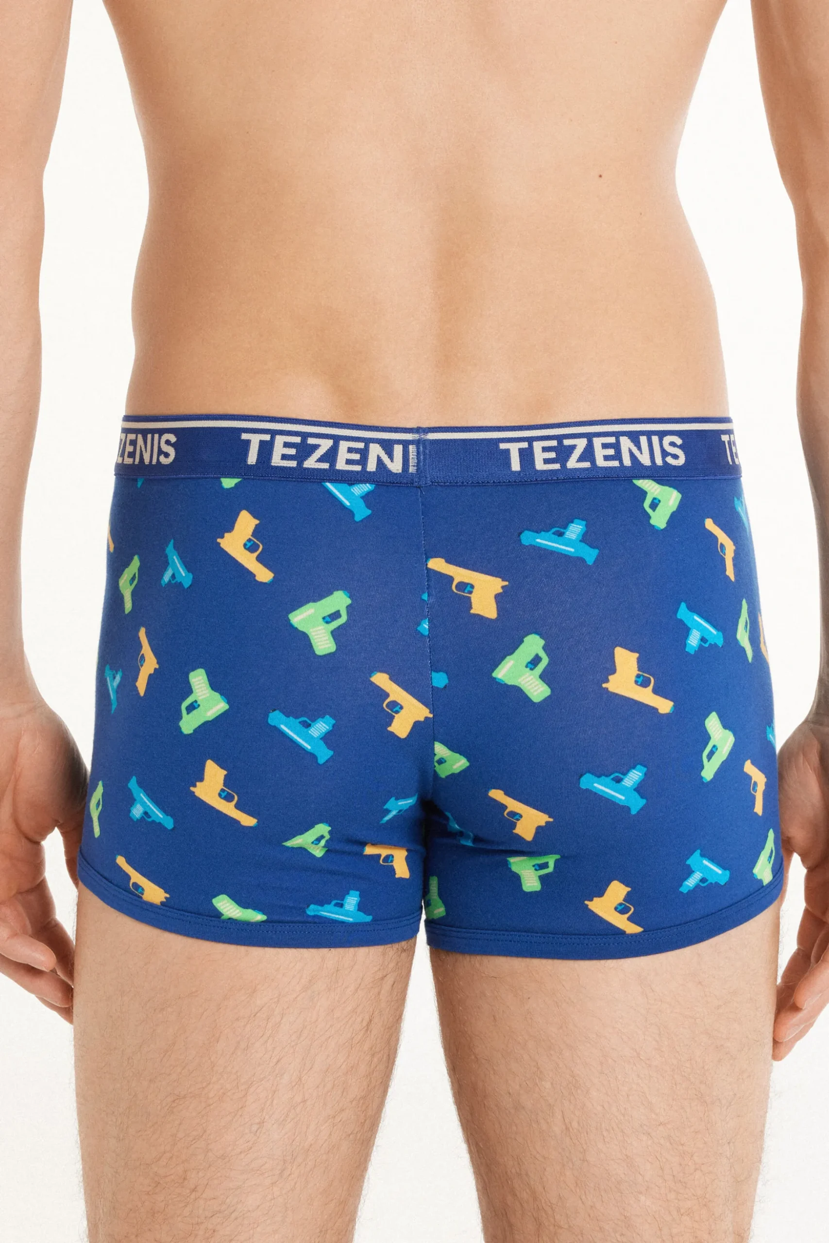 Printed Cotton Logo Boxers With Contrasting Trim - Boxers - Men | Tezenis
