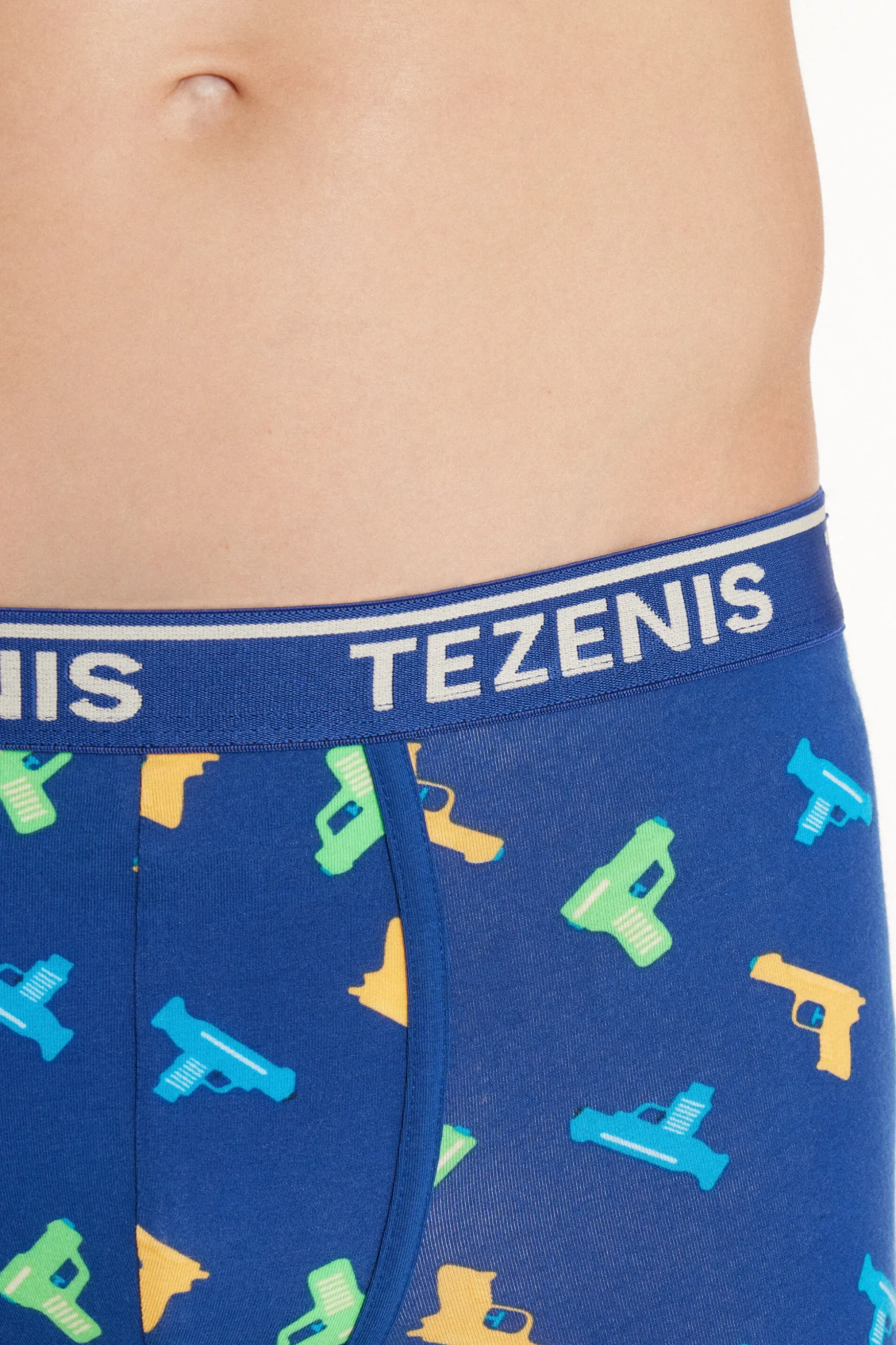 Printed Cotton Logo Boxers With Contrasting Trim - Boxers - Men | Tezenis