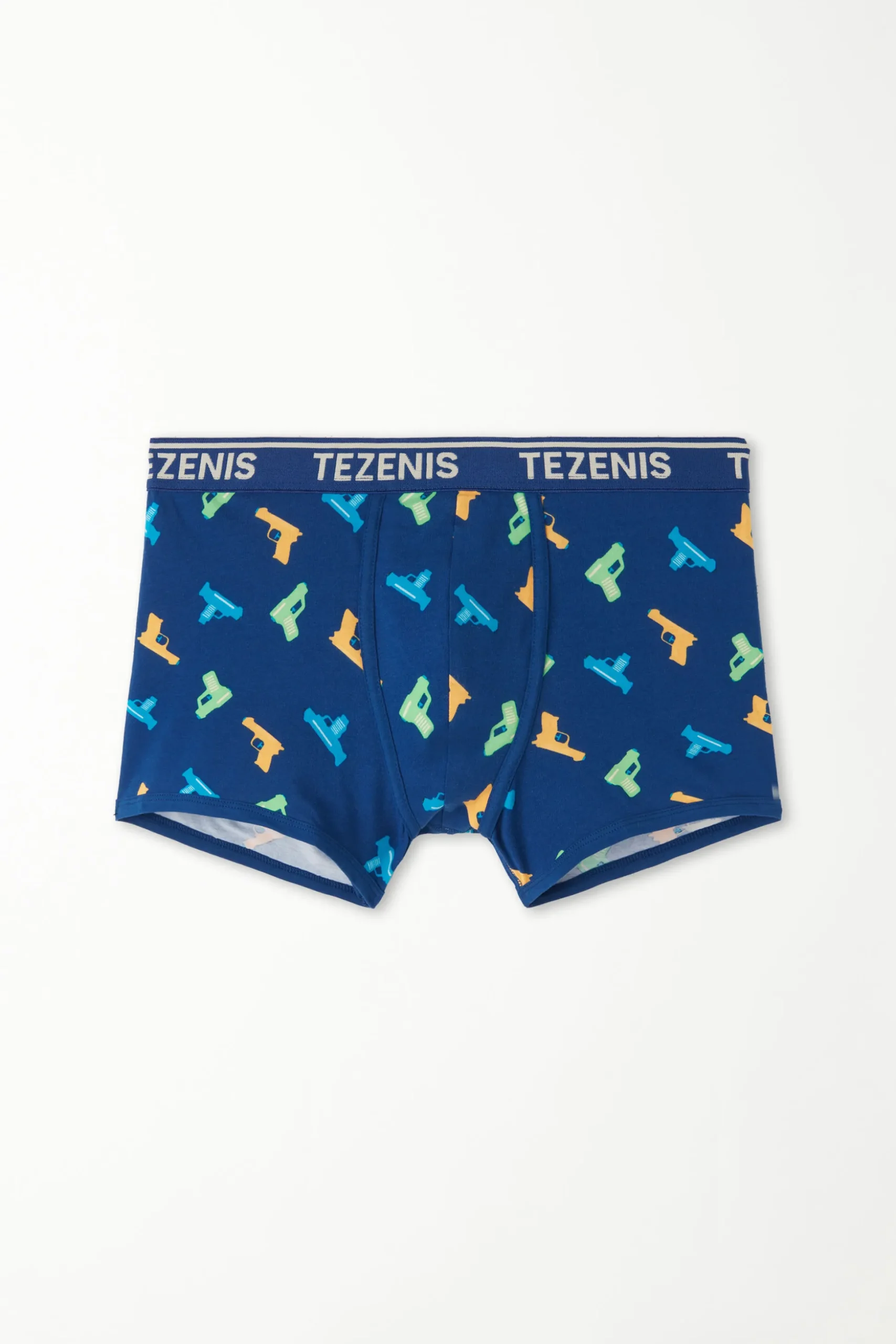 Printed Cotton Logo Boxers With Contrasting Trim - Boxers - Men | Tezenis