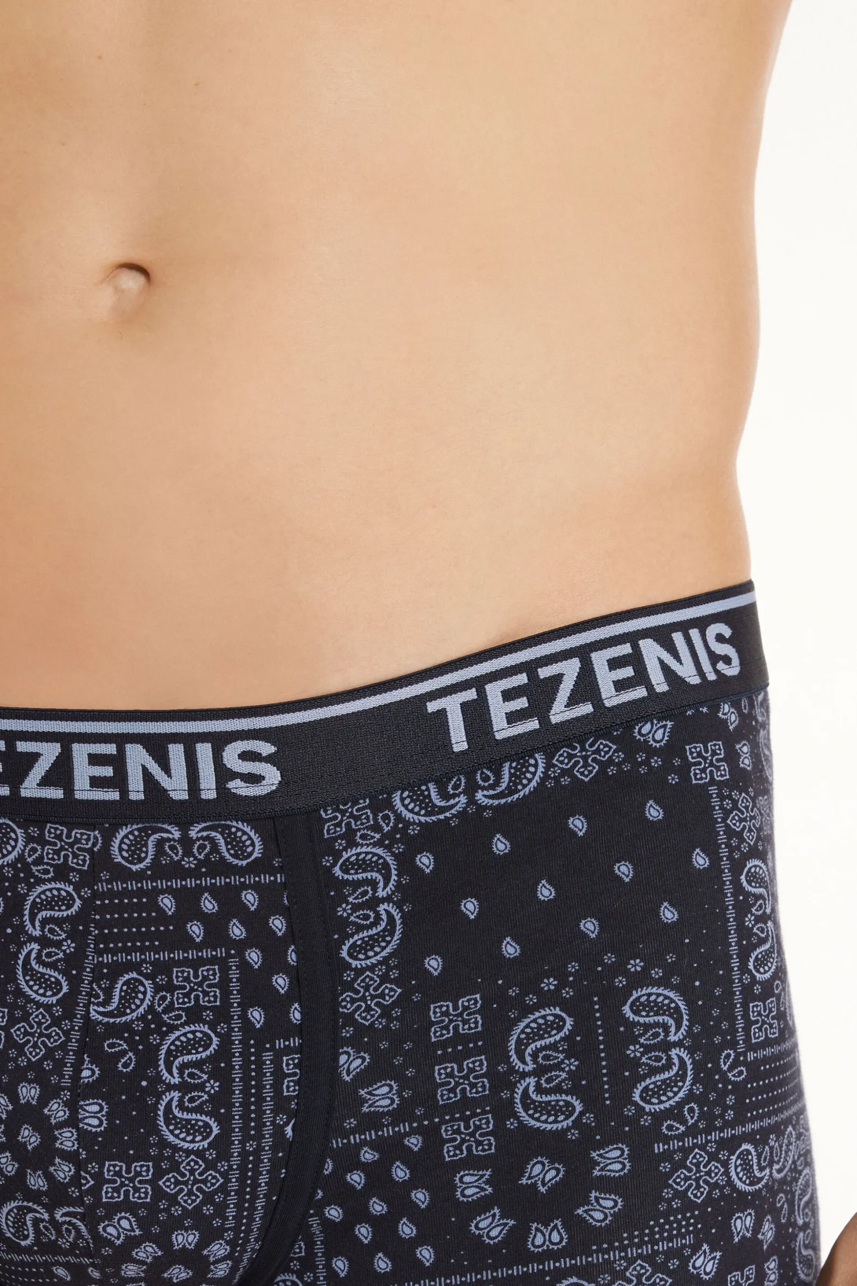 Printed Cotton Logo Boxers With Contrasting Trim - Boxers - Men | Tezenis