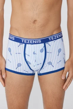 Printed Cotton Logo Boxers With Contrasting Trim - Boxers - Men | Tezenis