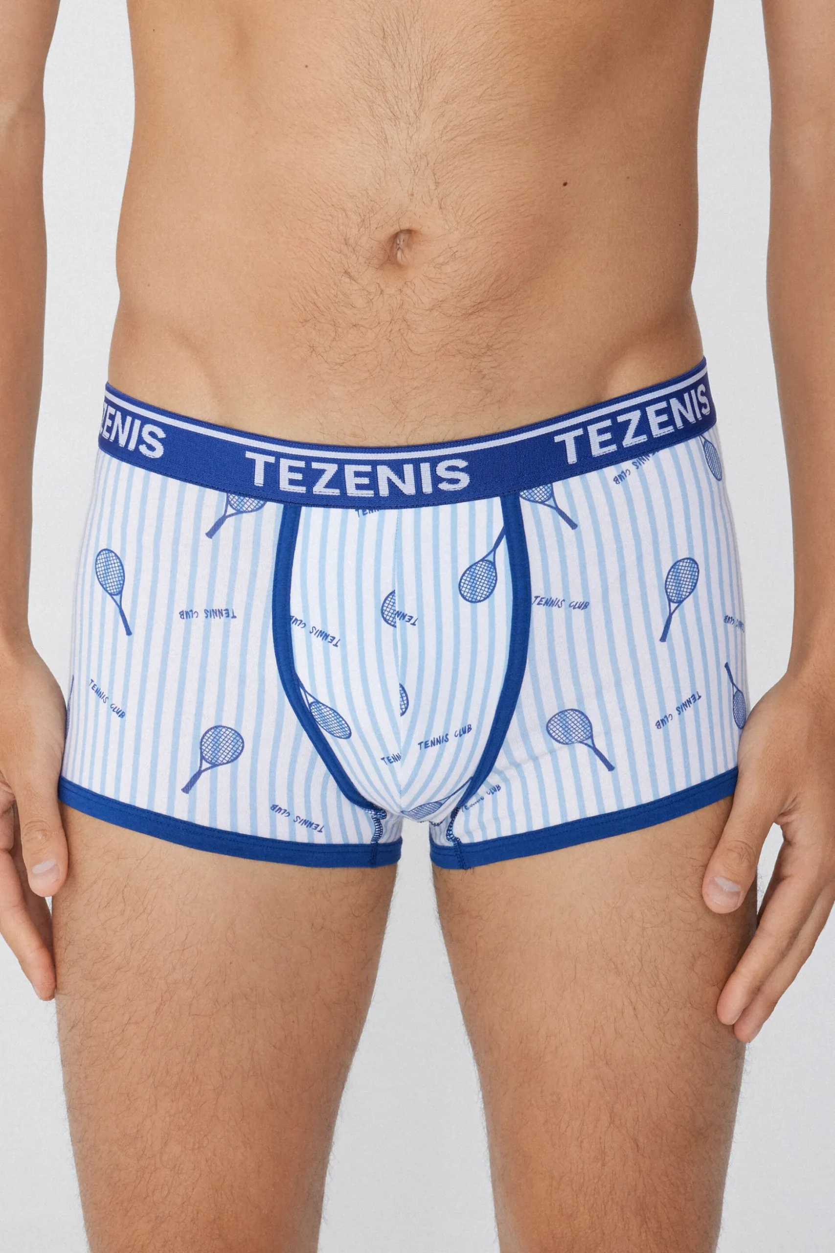 Printed Cotton Logo Boxers With Contrasting Trim - Boxers - Men | Tezenis