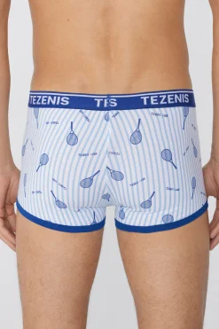 Printed Cotton Logo Boxers With Contrasting Trim - Boxers - Men | Tezenis