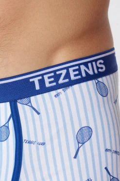 Printed Cotton Logo Boxers With Contrasting Trim - Boxers - Men | Tezenis