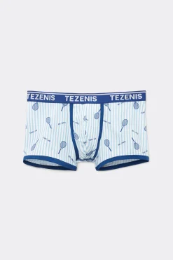 Printed Cotton Logo Boxers With Contrasting Trim - Boxers - Men | Tezenis