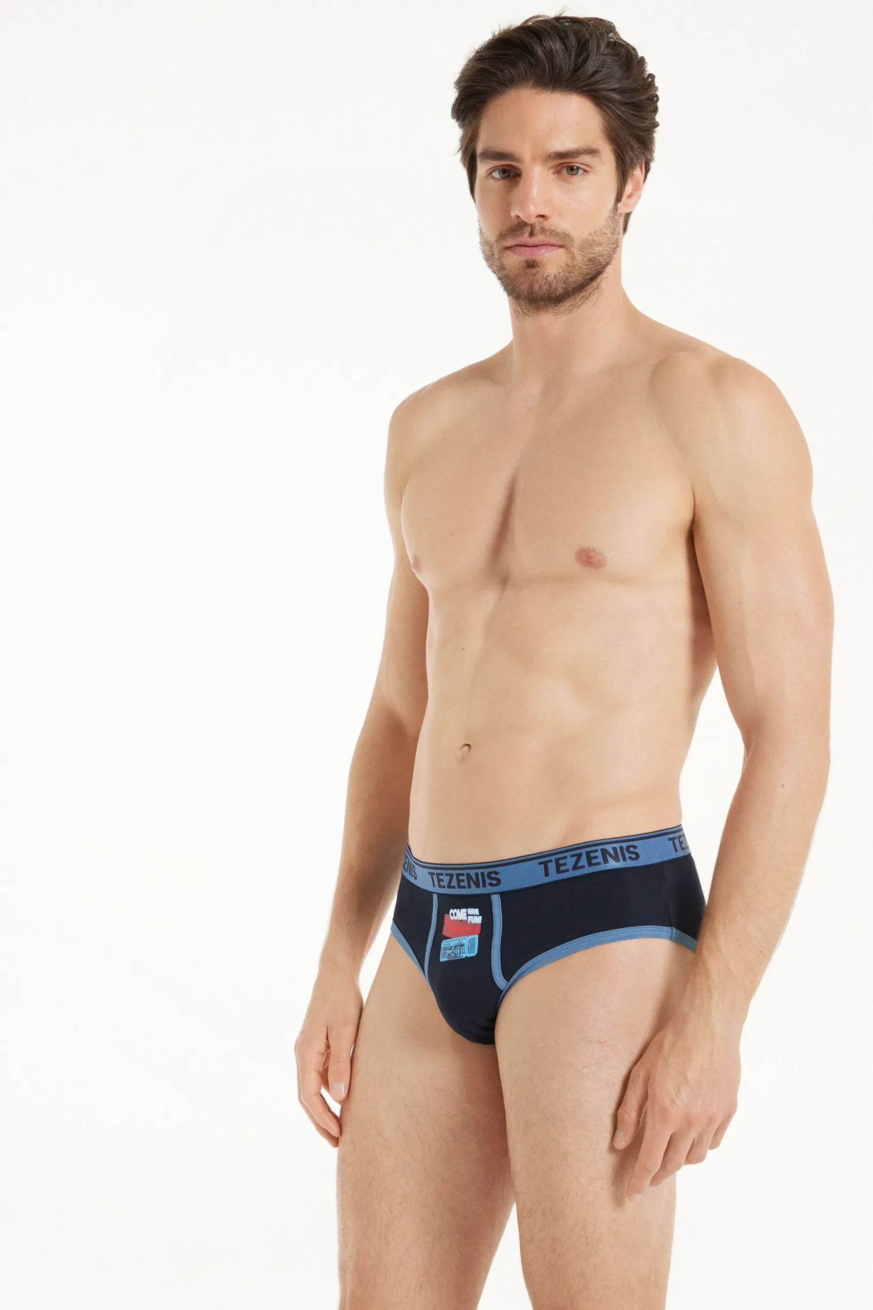 Printed Cotton Panties With Logo - Briefs - Men | Tezenis