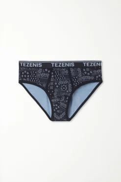 Printed Cotton Panties With Logo - Briefs - Men | Tezenis