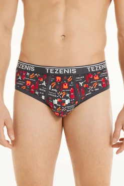 Printed Cotton Panties With Logo - Briefs - Men | Tezenis