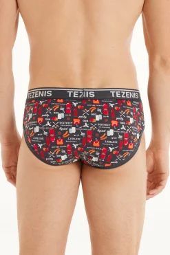 Printed Cotton Panties With Logo - Briefs - Men | Tezenis