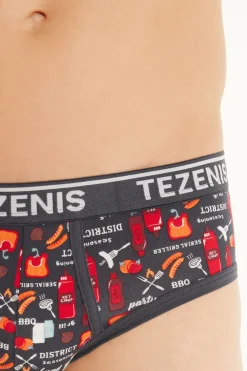 Printed Cotton Panties With Logo - Briefs - Men | Tezenis