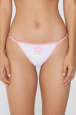 Printed Cotton String Brazilian Panties - Cheeky Briefs - Women | Tezenis