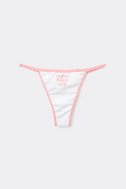 Printed Cotton String Brazilian Panties - Cheeky Briefs - Women | Tezenis