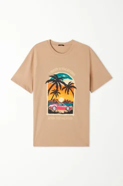 Printed Cotton T-Shirt - T-Shirts - Men | Tezenis