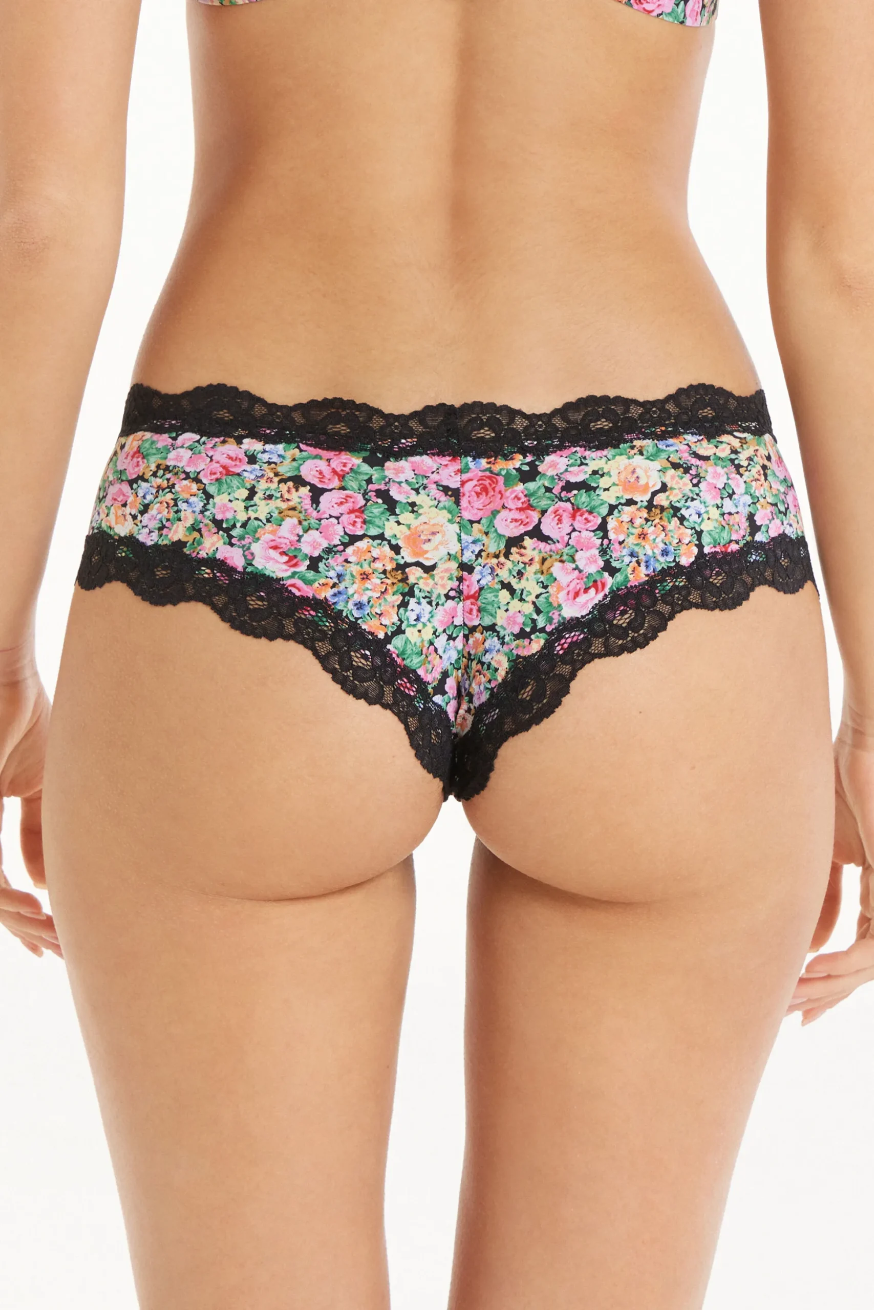 Printed Microfiber And Lace Hipster Brazilian - French Cut - Women | Tezenis