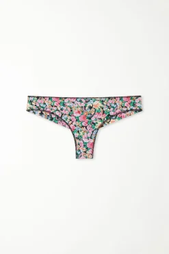 Printed Microfiber Brazilian Panties - Cheeky Briefs - Women | Tezenis