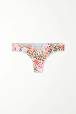 Printed Microfiber Brazilian Panties - Cheeky Briefs - Women | Tezenis
