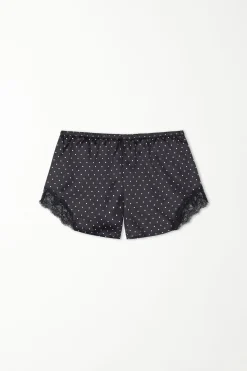 Printed Satin And Lace Shorts - Pajama Sets - Women | Tezenis
