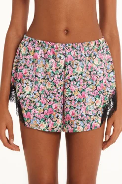 Printed Satin And Lace Shorts - Pajama Sets - Women | Tezenis