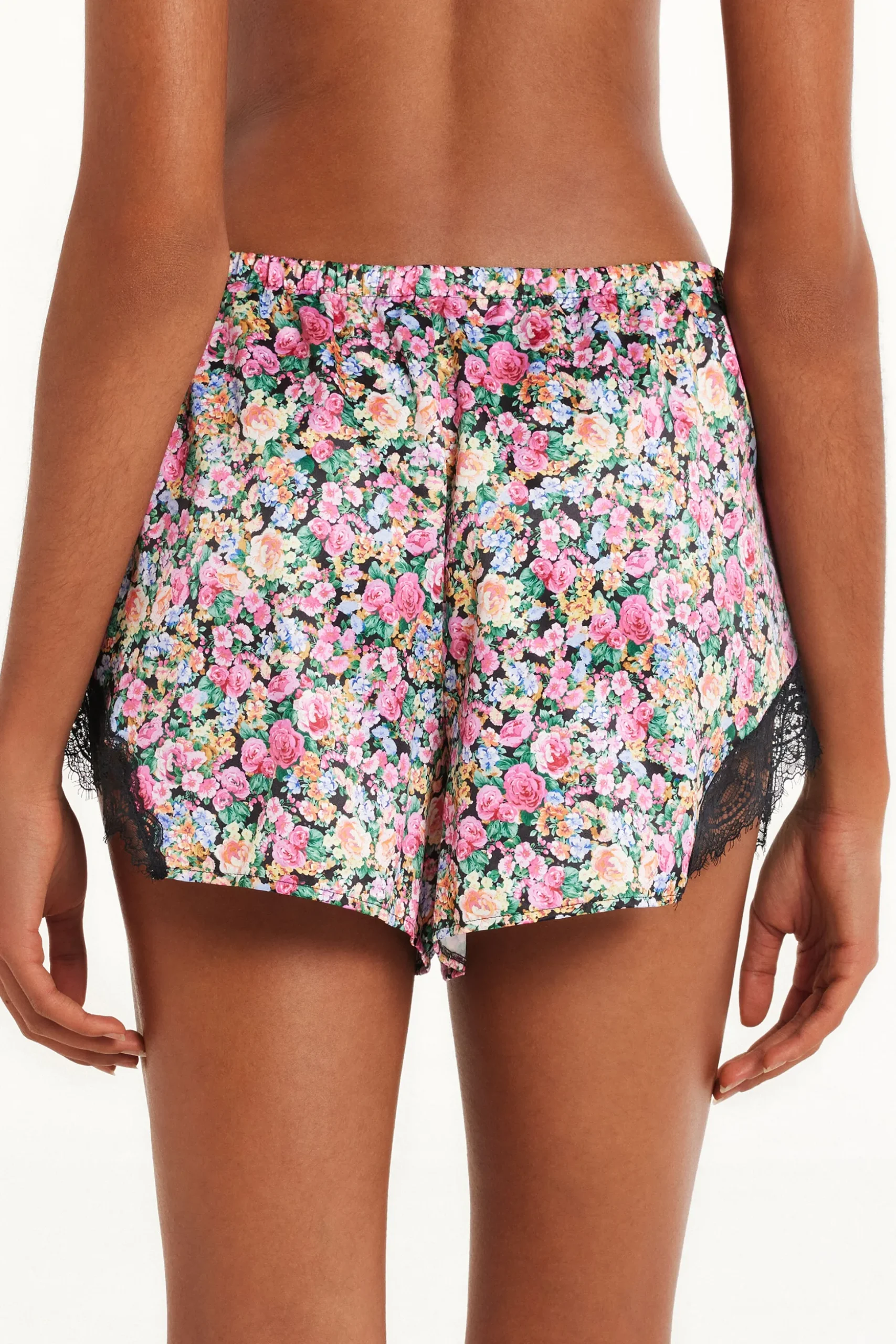 Printed Satin And Lace Shorts - Pajama Sets - Women | Tezenis