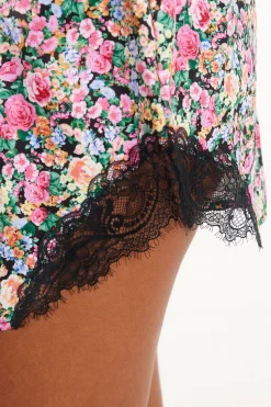 Printed Satin And Lace Shorts - Pajama Sets - Women | Tezenis