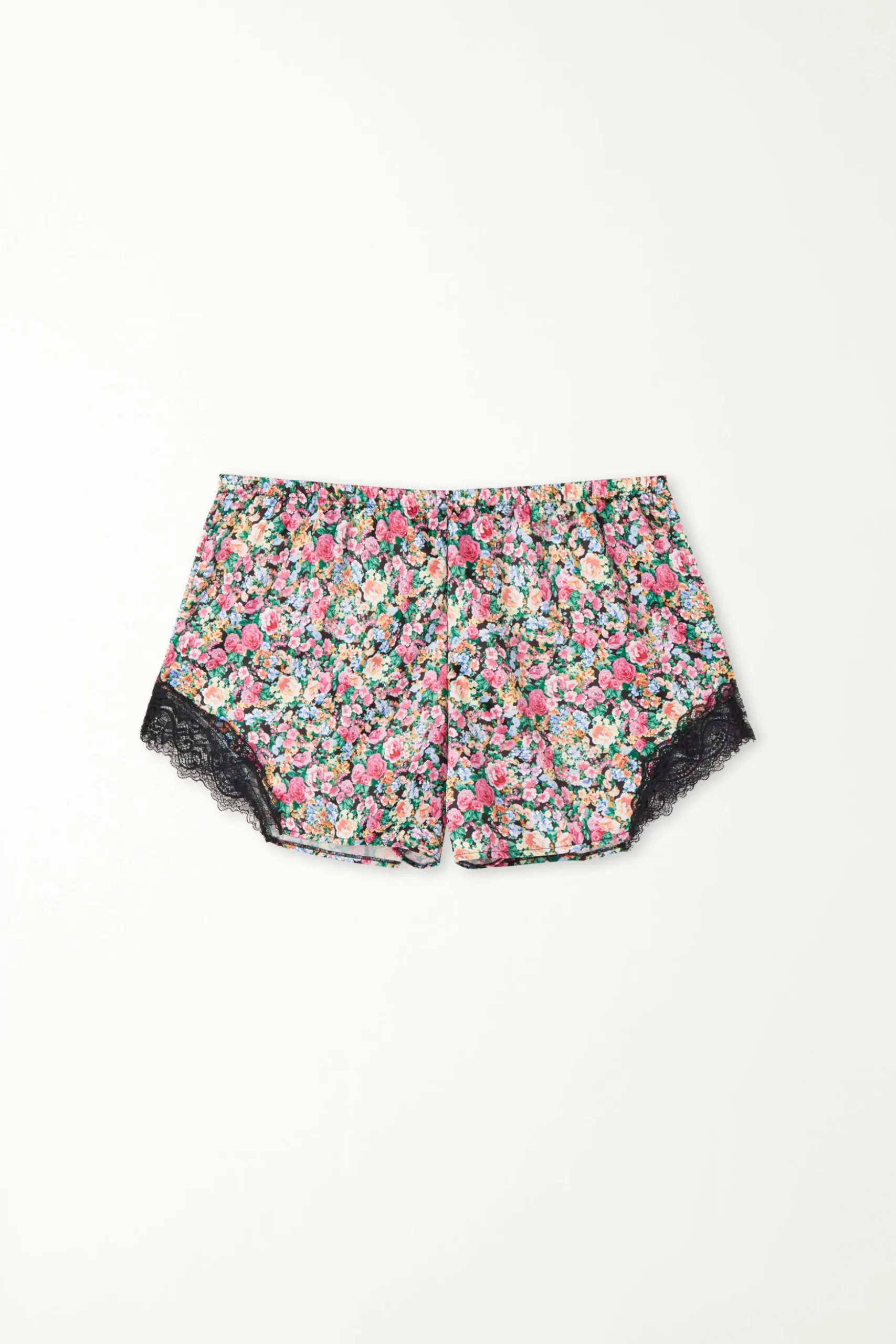 Printed Satin And Lace Shorts - Pajama Sets - Women | Tezenis