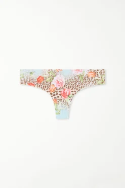 Raw Edge Brazilian Brief In Printed Microfiber - Cheeky Briefs - Women | Tezenis