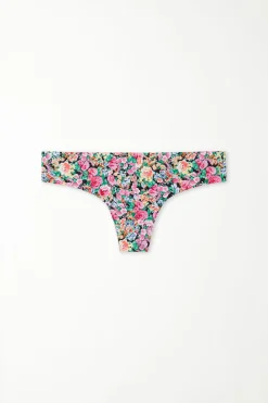 Raw Edge Brazilian Brief In Printed Microfiber - Cheeky Briefs - Women | Tezenis