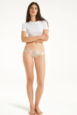 Raw Edge Printed Brazilian Brief - Cheeky Briefs - Women | Tezenis