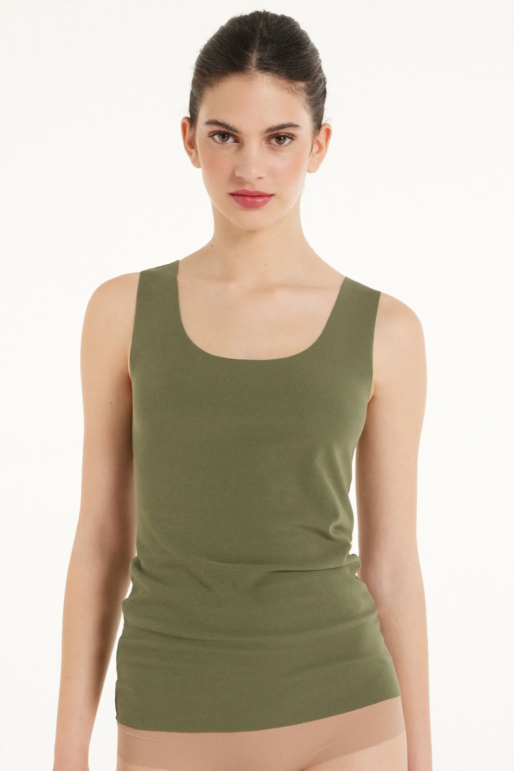 Raw-Cut Cotton Camisole - Tank Tops - Women | Tezenis