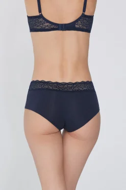 Recycled Cotton And Lace Boyshorts - French Cut - Women | Tezenis