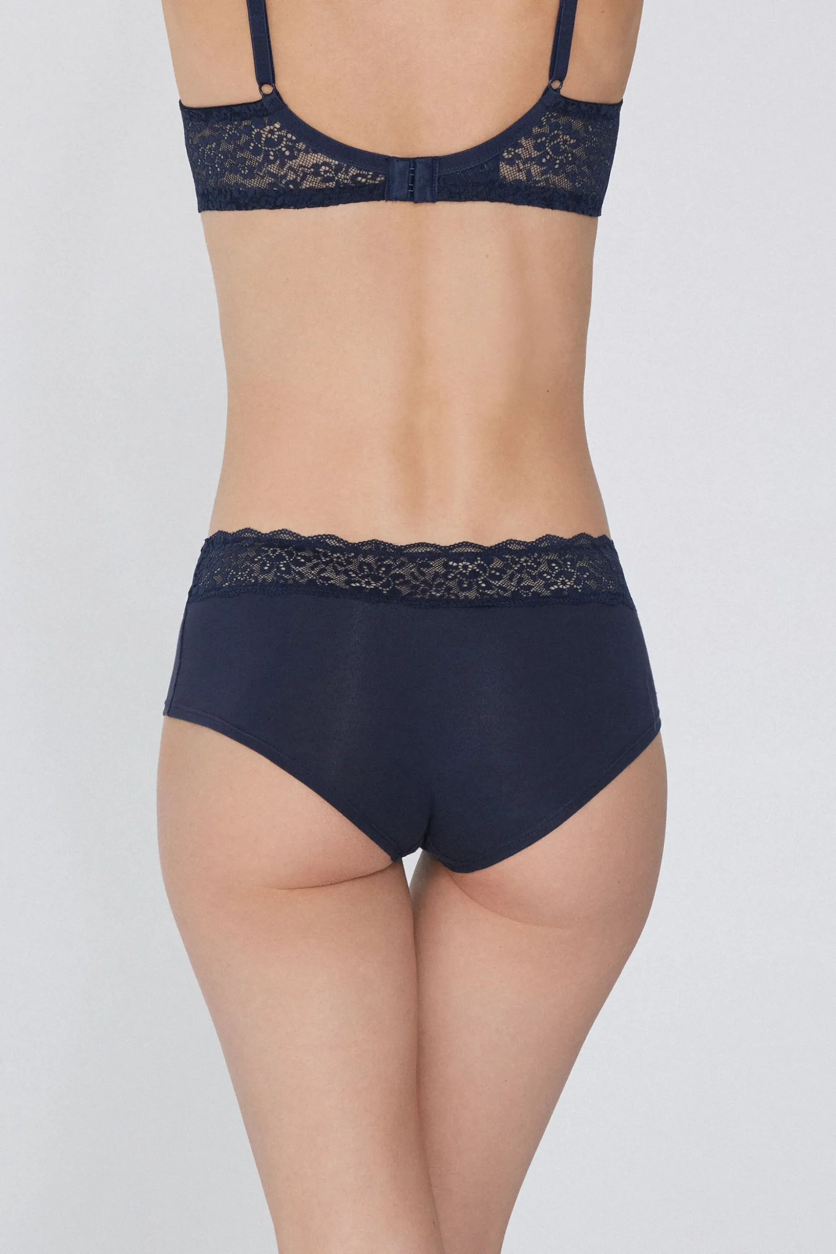 Recycled Cotton And Lace Boyshorts - French Cut - Women | Tezenis