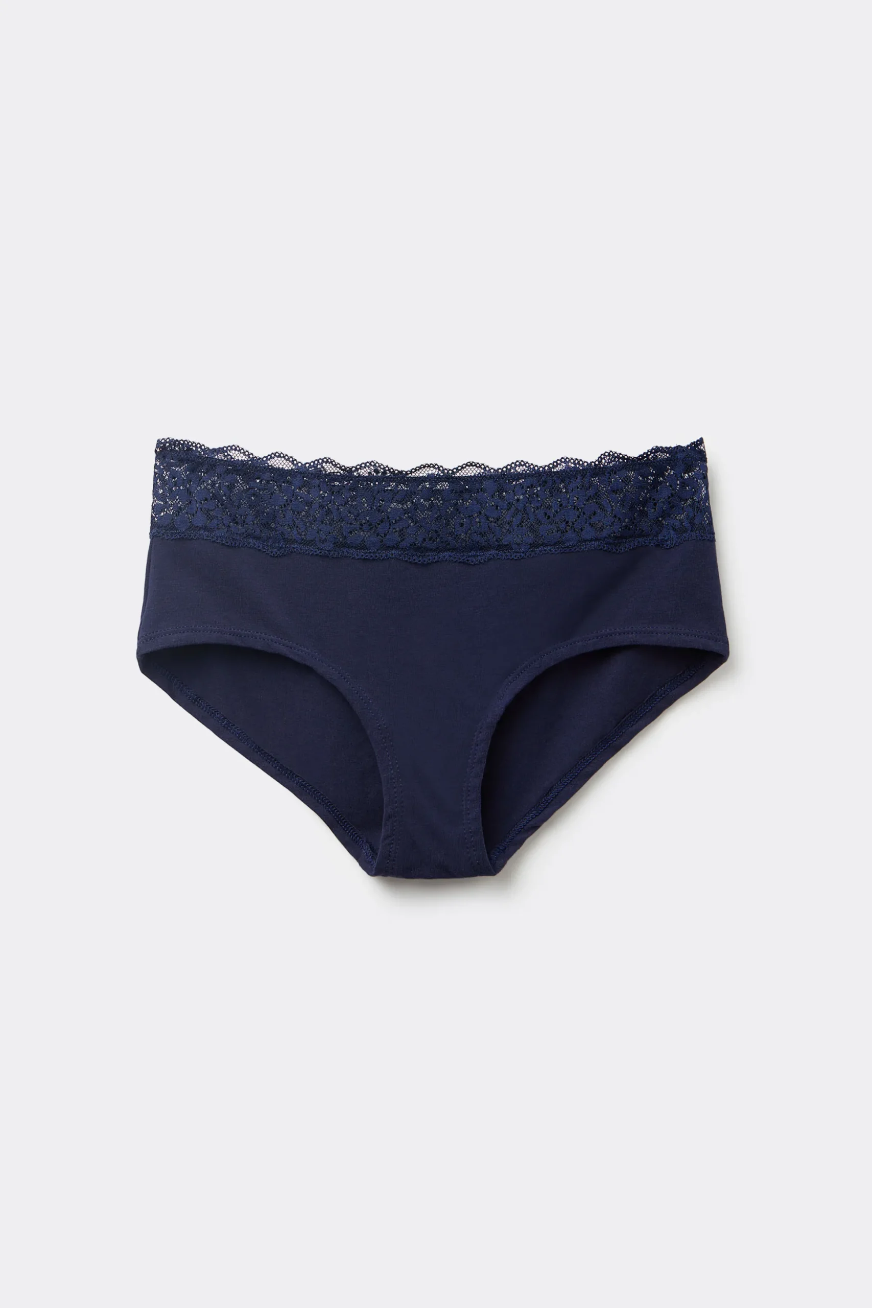 Recycled Cotton And Lace Boyshorts - French Cut - Women | Tezenis