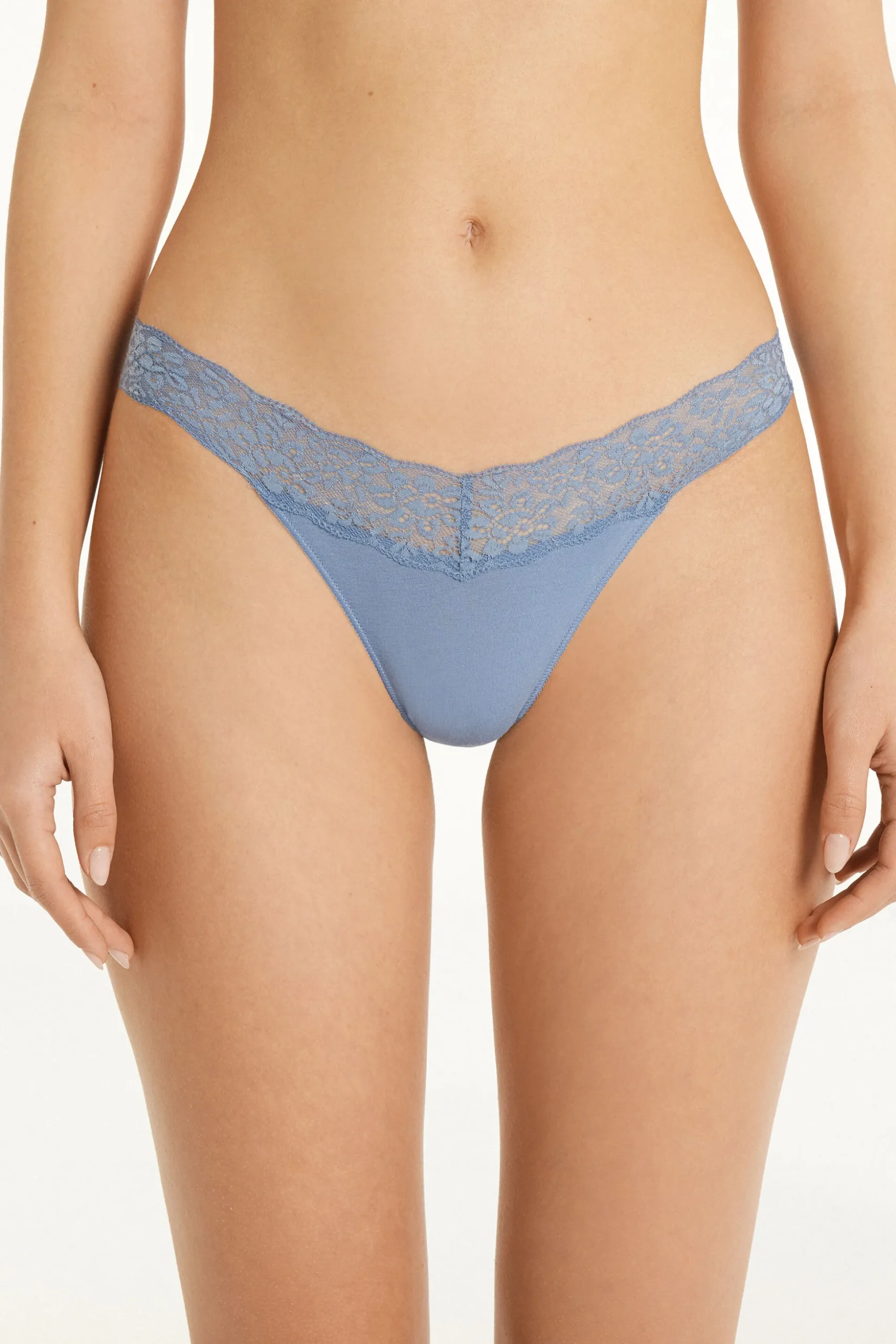 Recycled Cotton And Lace Brazilian Panties - Cheeky Briefs - Women | Tezenis
