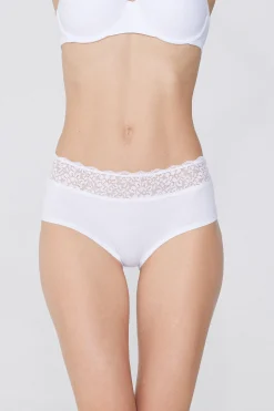 Recycled Cotton And Lace Boyshorts - French Cut - Women | Tezenis