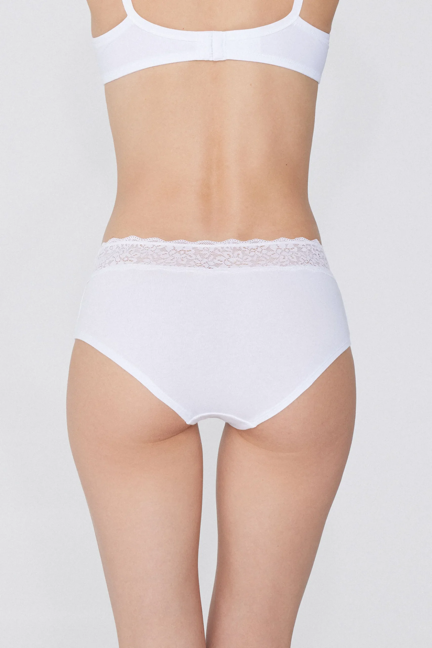 Recycled Cotton And Lace Boyshorts - French Cut - Women | Tezenis