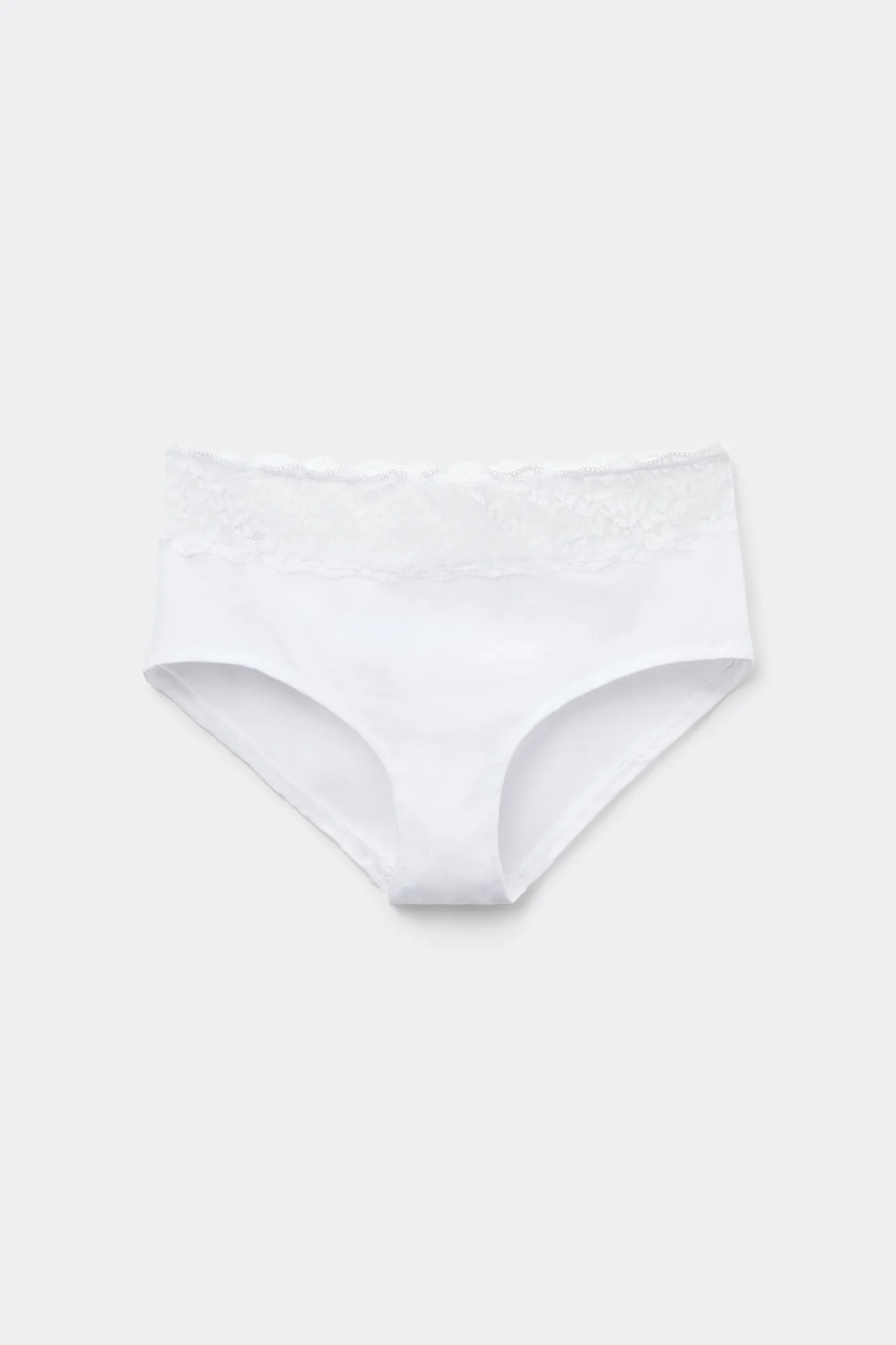 Recycled Cotton And Lace Boyshorts - French Cut - Women | Tezenis