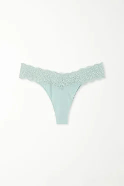 Recycled Cotton And Lace Brazilian Panties - Cheeky Briefs - Women | Tezenis