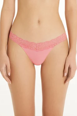 Recycled Cotton And Lace Brazilian Panties - Cheeky Briefs - Women | Tezenis