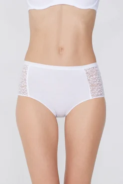 Recycled Cotton And Lace High-Leg Panties - Classic - Women | Tezenis