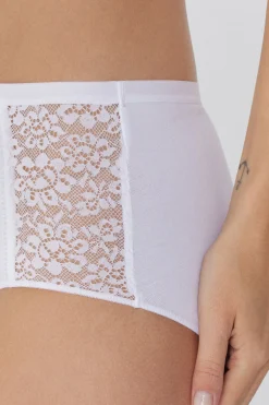 Recycled Cotton And Lace High-Leg Panties - Classic - Women | Tezenis