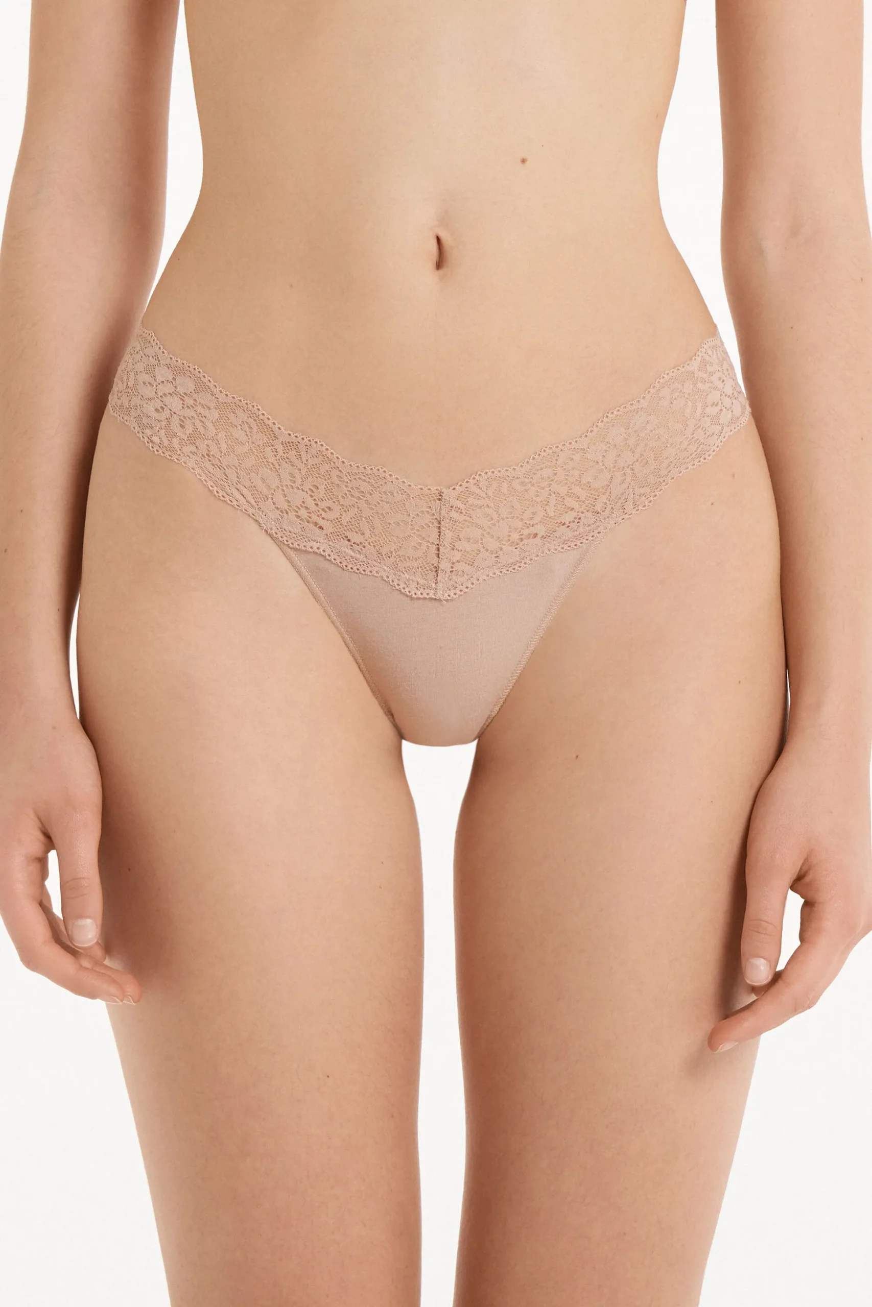 Recycled Cotton And Lace Brazilian Panties - Cheeky Briefs - Women | Tezenis