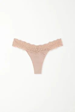 Recycled Cotton And Lace Brazilian Panties - Cheeky Briefs - Women | Tezenis