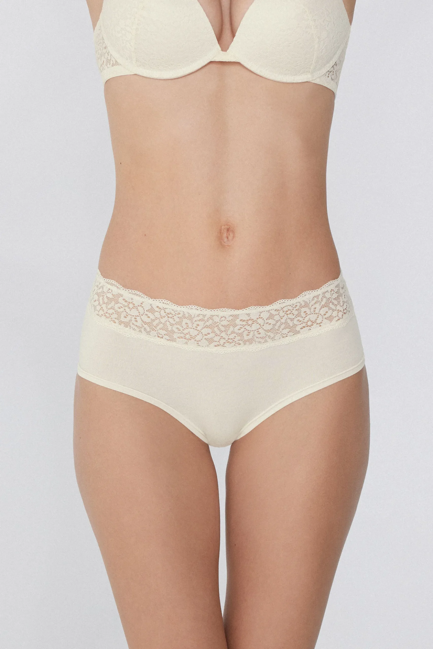 Recycled Cotton And Lace Boyshorts - French Cut - Women | Tezenis