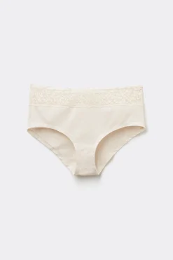 Recycled Cotton And Lace Boyshorts - French Cut - Women | Tezenis