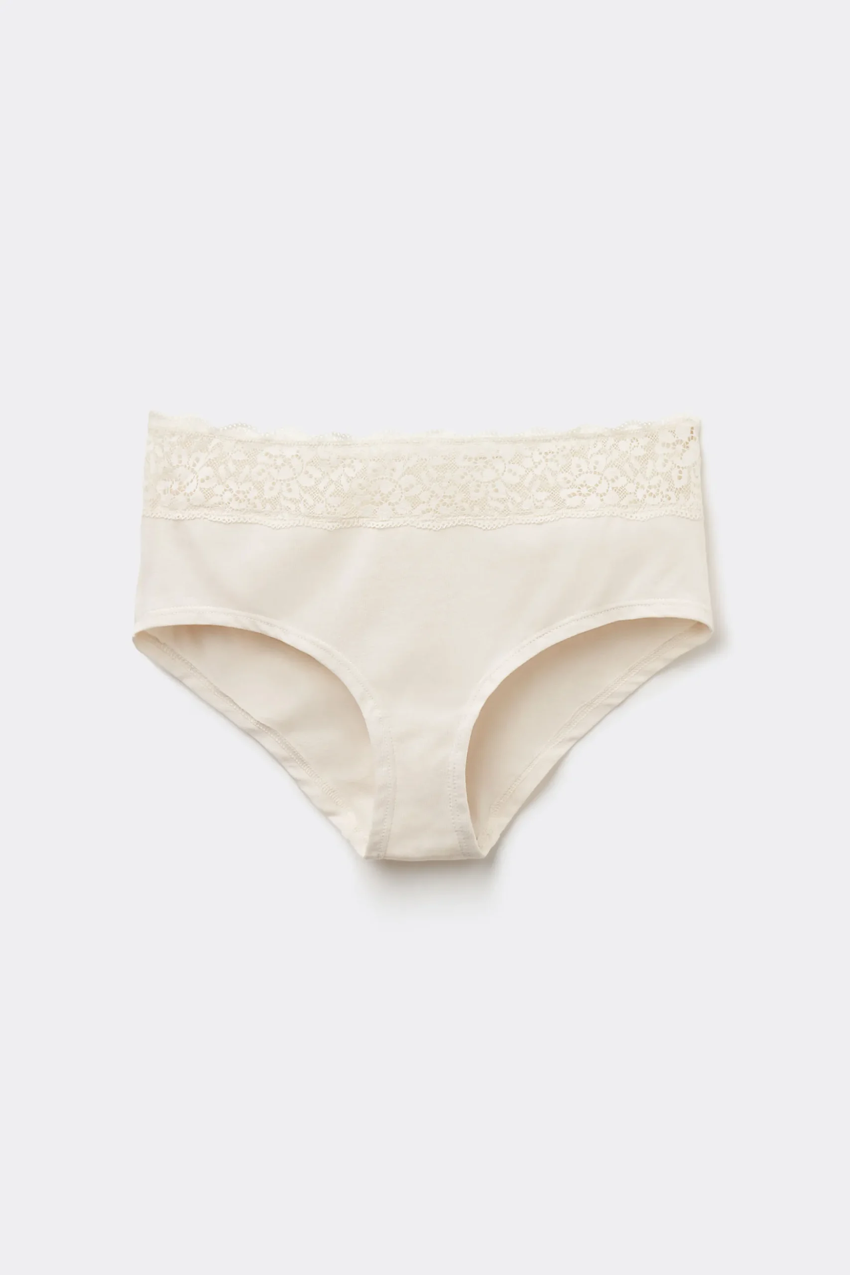 Recycled Cotton And Lace Boyshorts - French Cut - Women | Tezenis